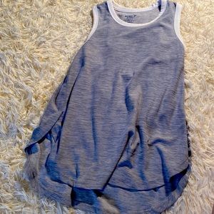 Girls gray and white athletic tank top